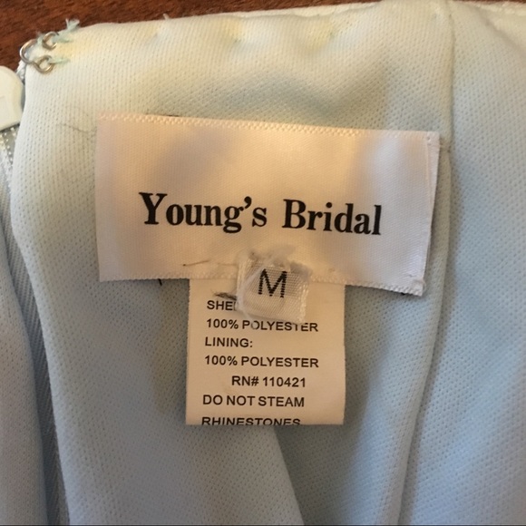 Light Blue Floral Prom Dress - Picture 4 of 4